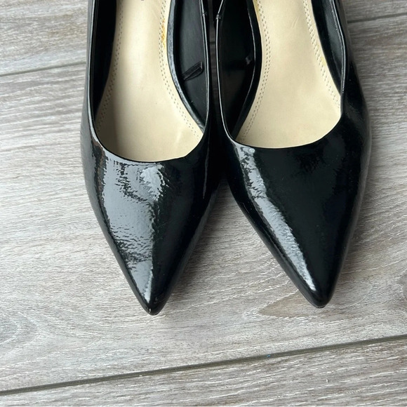 Zara Vegan Patent Leather Circle Heel Pumps - Picture 4 of 14